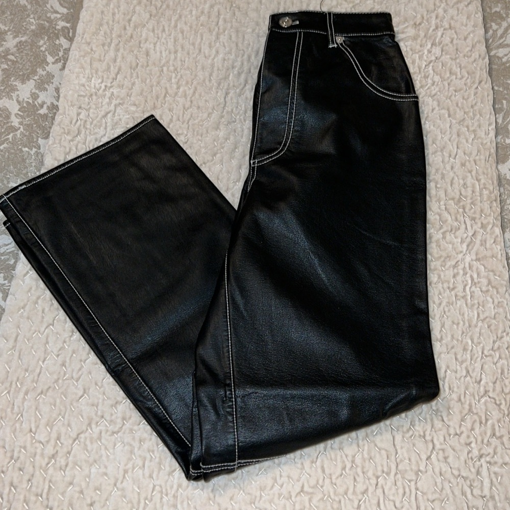 Free People Faux Leather pants. Size 0 - like new